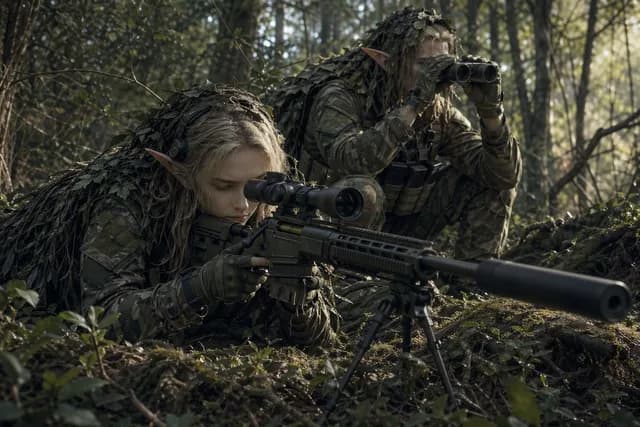 Elf Sniper Team in Forest Ambush preview image 1