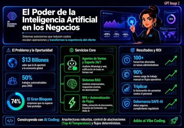 Spanish Neon AI Business Infographic preview image 1