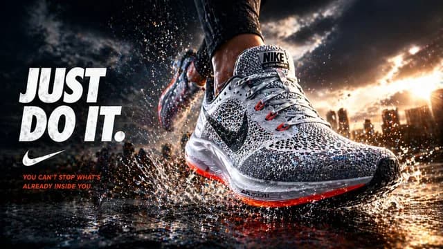 Cinematic Running Shoe Ad Poster preview image 1