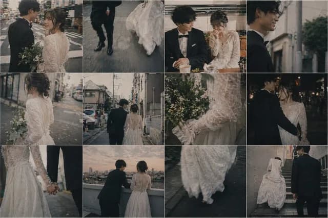 Emotional Japanese Wedding Photo Collage preview image 1