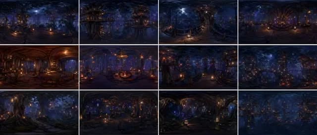 360-Degree Forest World Panorama Grid preview image 1