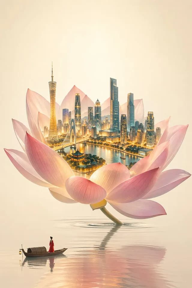 One Flower, One World City Illustration preview image 1