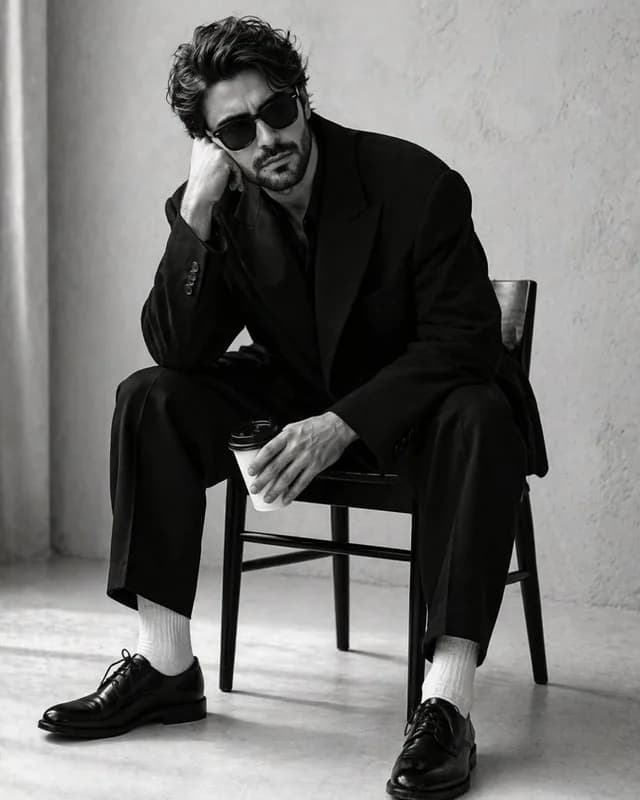 High-Contrast Monochrome Studio Portrait preview image 1