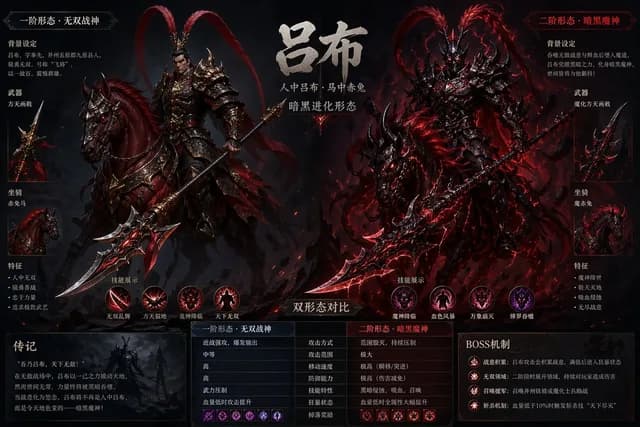 Lu Bu Game Boss Dual Form Design preview image 1