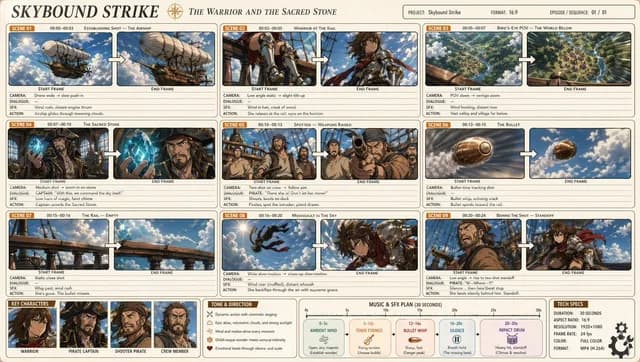 Professional Anime Cinematic Storyboard preview image 1