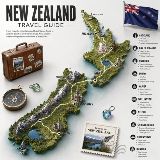 New Zealand Travel Guide Poster preview image 1