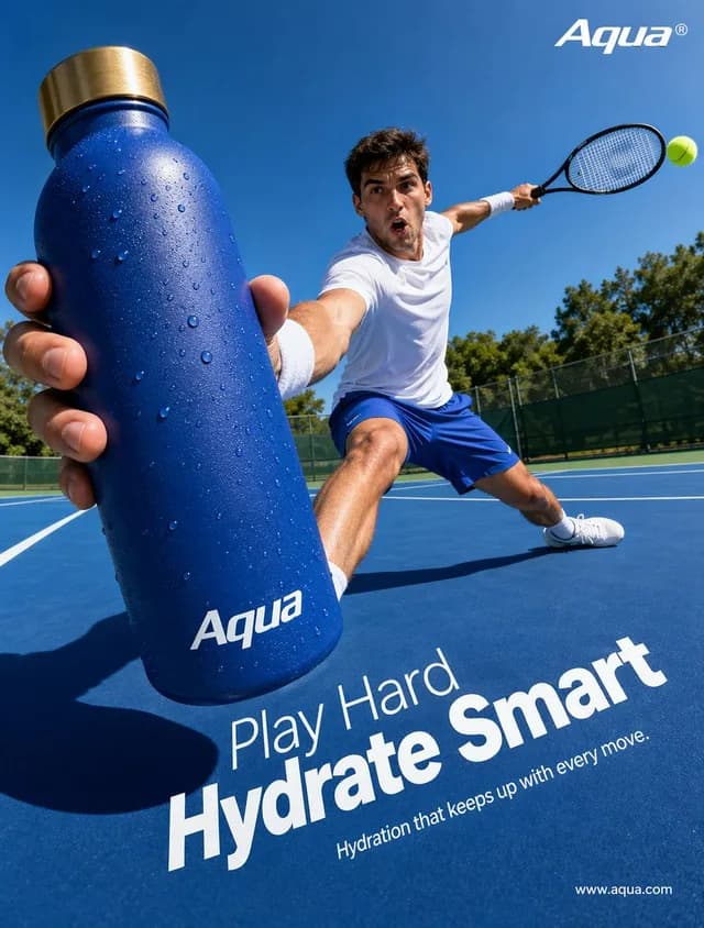 Tennis Hydration Ad Poster preview image 1