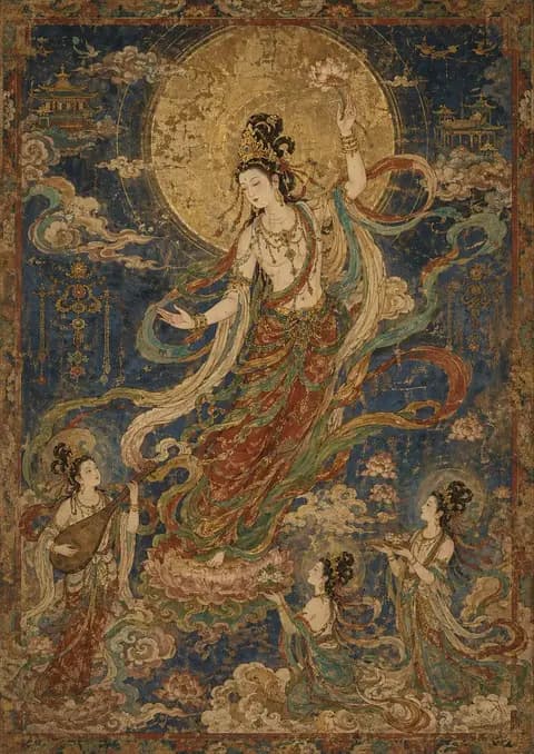 Antique Celestial Goddess Mural preview image 1