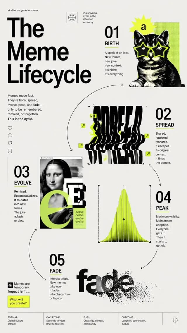 Meme Lifecycle Editorial Infographic preview image 1
