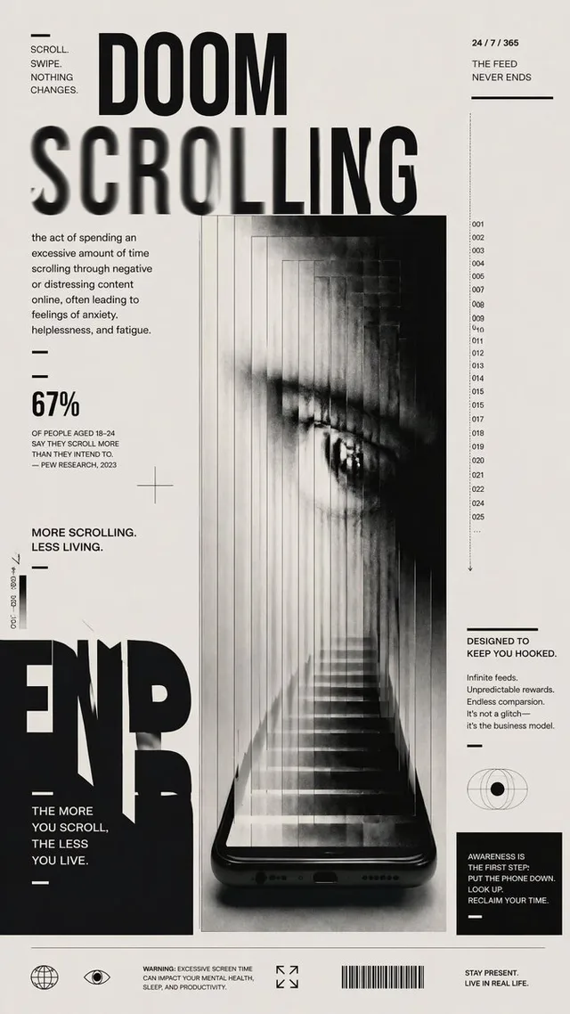 Doomscrolling Editorial Poster preview image 1