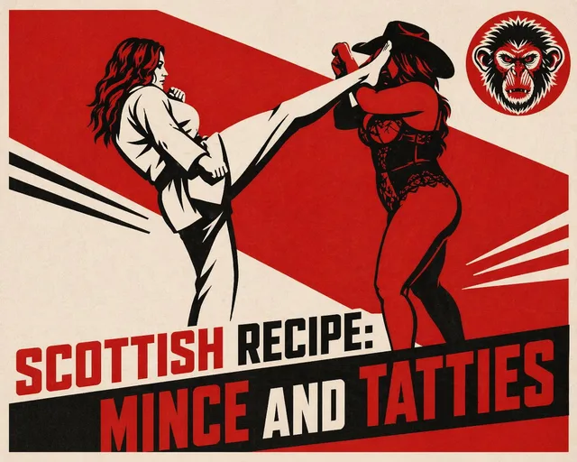 Vintage Red Propaganda Fight Poster preview image 1