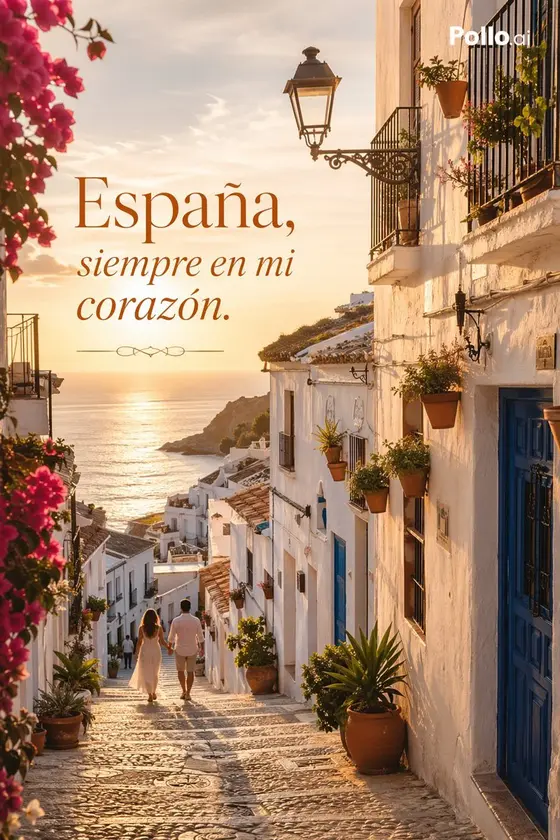 Luxury Spain Sunset Travel Poster preview image 1