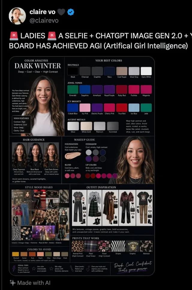 Dark Winter Color Analysis Tweet preview image 1