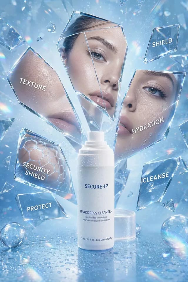 Futuristic Cyber Skincare Product Ad preview image 1