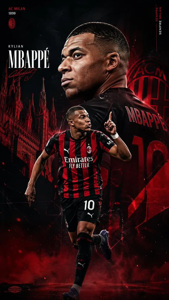 AC Milan Mbappé Transfer Poster preview image 1