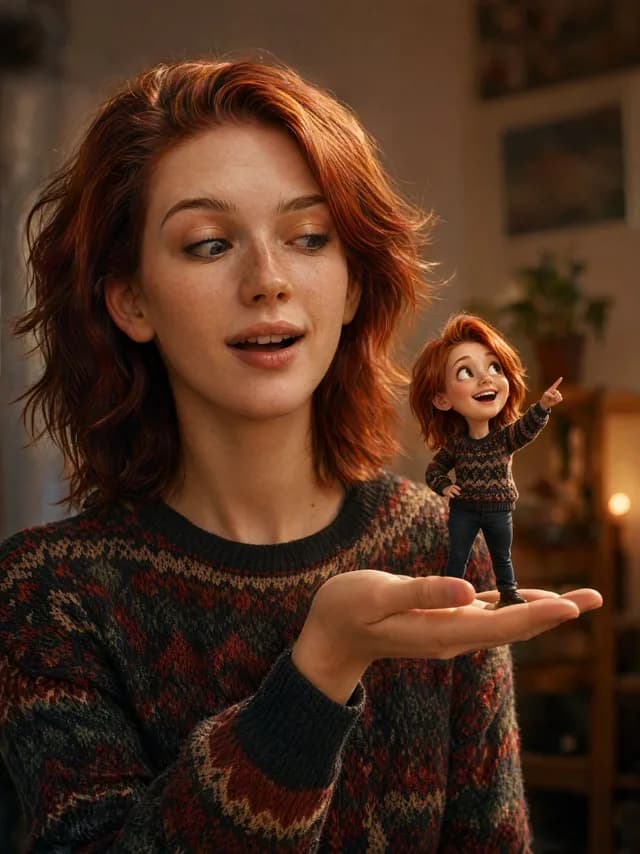 Cinematic Portrait with 3D Mini Character preview image 1
