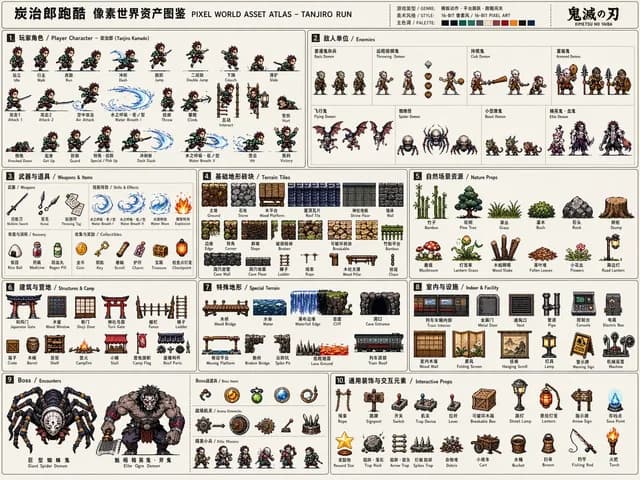 Pixel Game Asset Atlas Template preview image 1