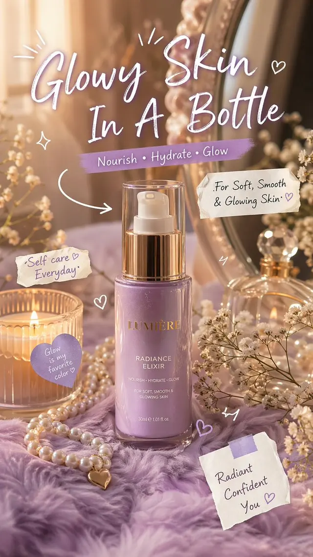 Luxury Lavender Skincare Ad preview image 1