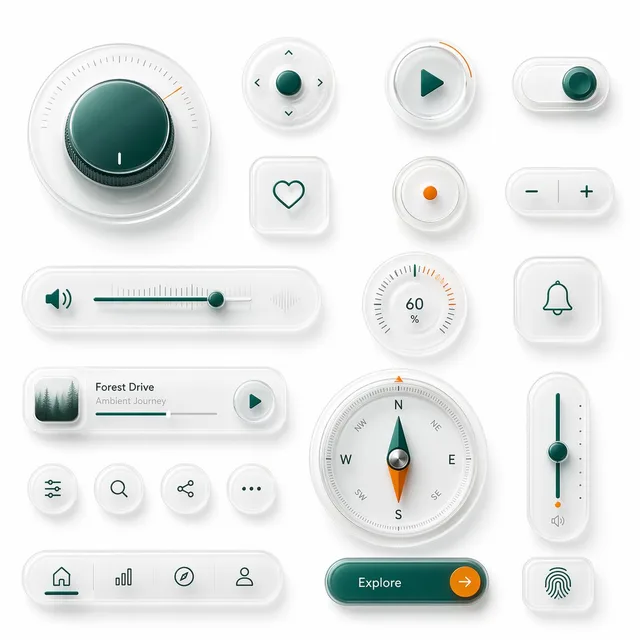 Neumorphic Glass UI Kit Board preview image 1