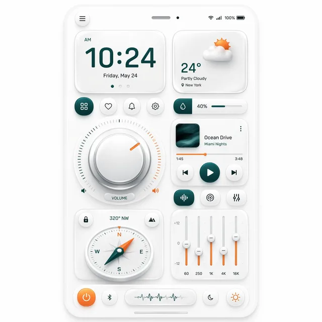 Neumorphic Smart Dashboard UI preview image 1