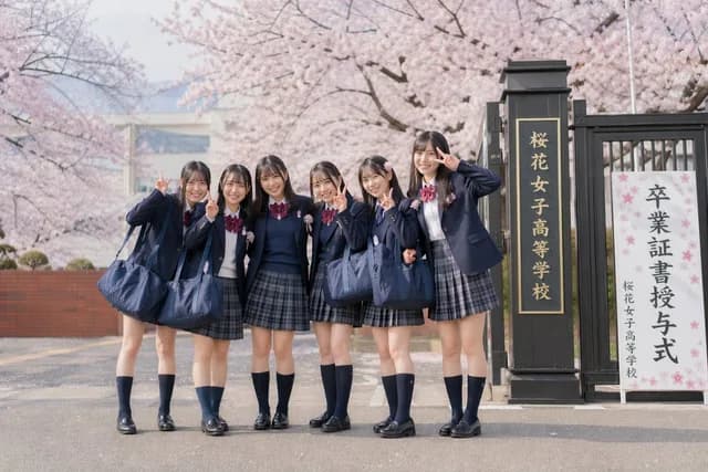 Japanese Graduation Photo Under Sakura preview image 1