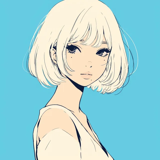Minimalist Anime Girl Side Profile preview image 1