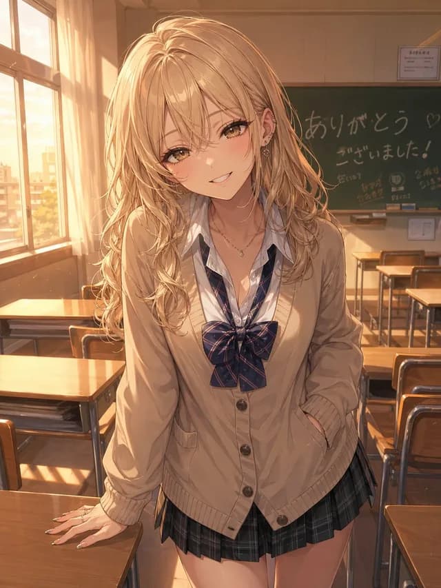 Otaku-Friendly Gyaru in Sunset Classroom preview image 1