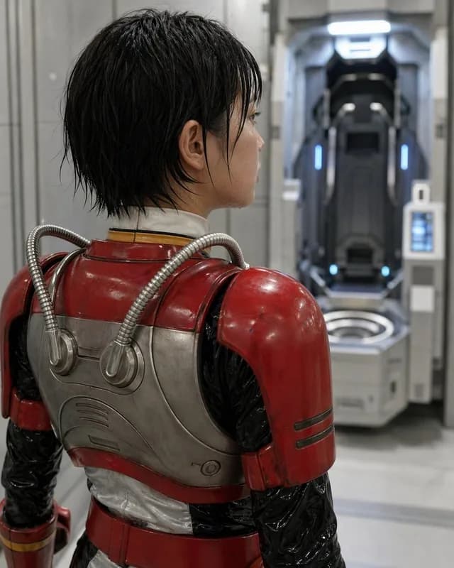Retro Sci-Fi Armor Back View preview image 1