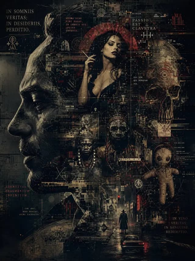 Occult Cyber-Gothic Collage Poster preview image 1