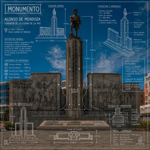 Blueprint Monument Infographic Poster preview image 1