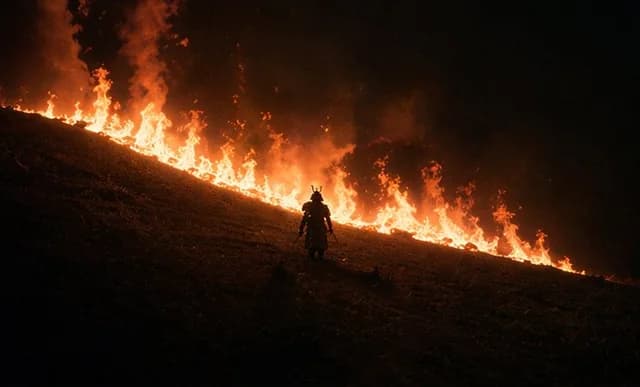Samurai Before a Hillside Fire preview image 1