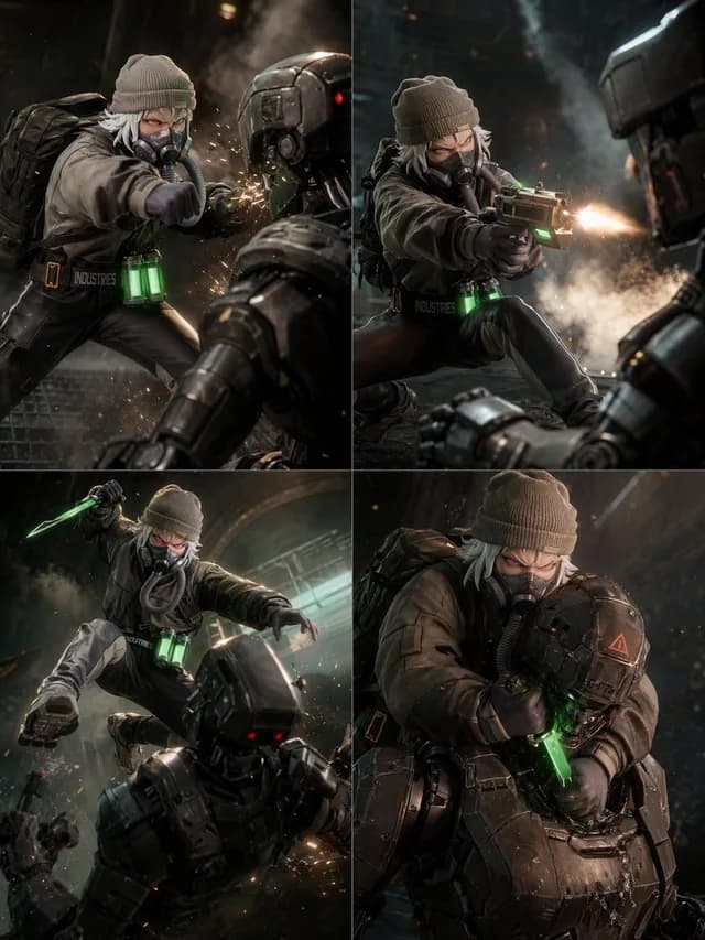 2x2 Sci-Fi Combat Action Grid preview image 1