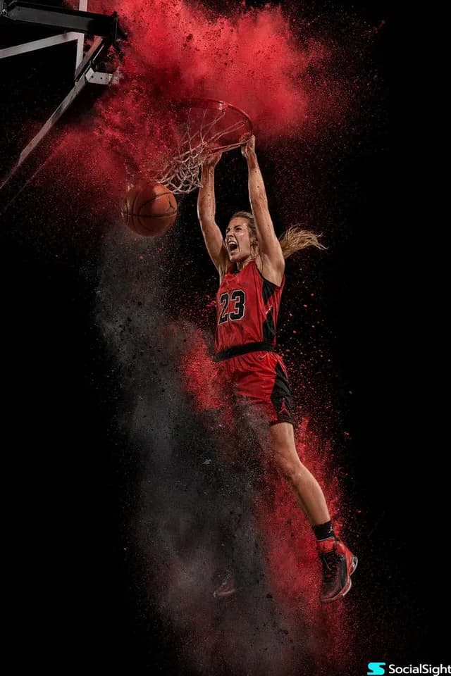 Action Basketball Dunk with Powder Explosion preview image 1