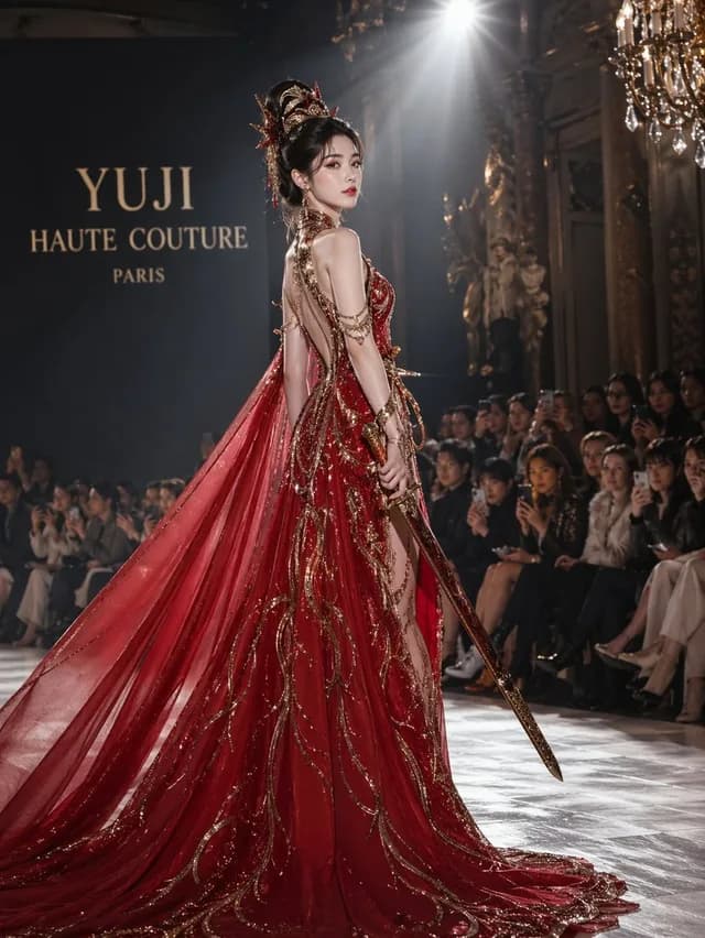 High fashion dress show prompt preview image 1
