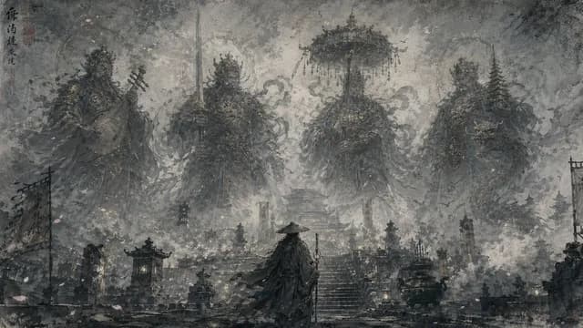 Eastern Ink Fantasy Illustration preview image 1