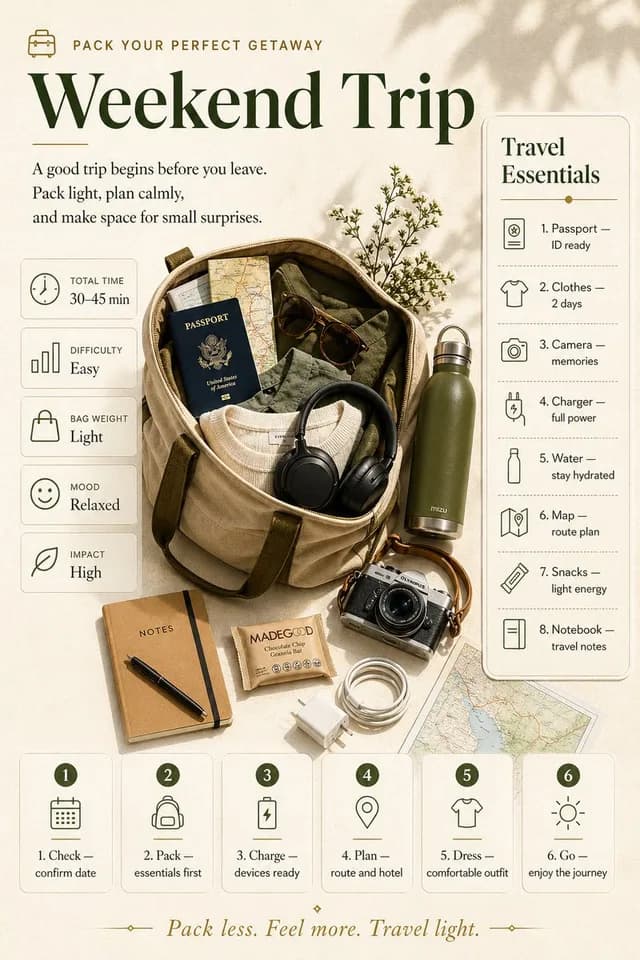 Weekend Trip Packing Infographic preview image 1