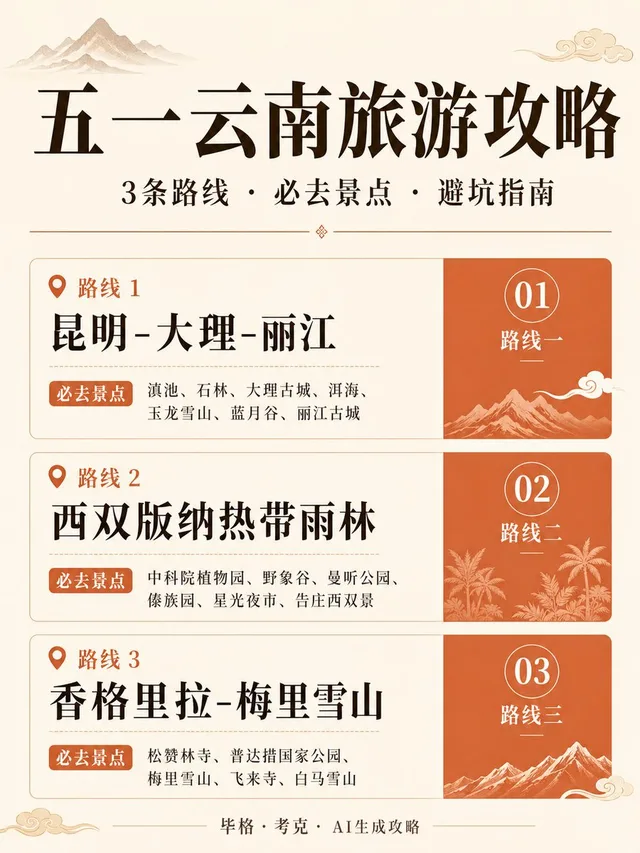Chinese Yunnan Travel Guide Poster preview image 1