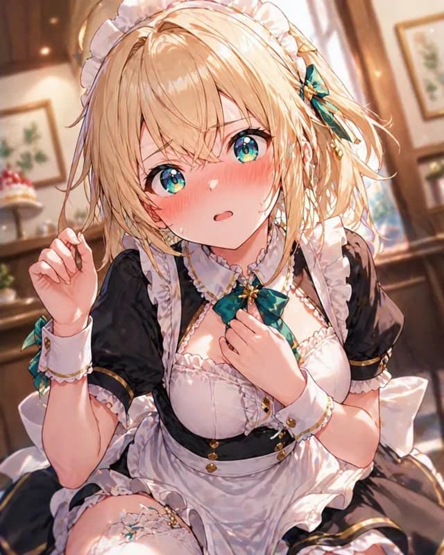 Blonde Maid in Warm Cafe preview image 1