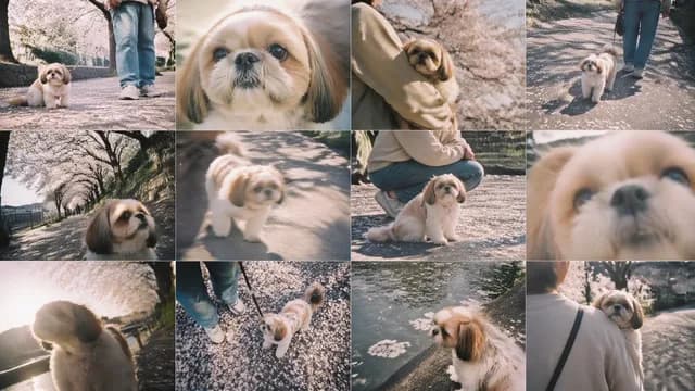 Cherry Blossom Shih Tzu Photo Collage preview image 1