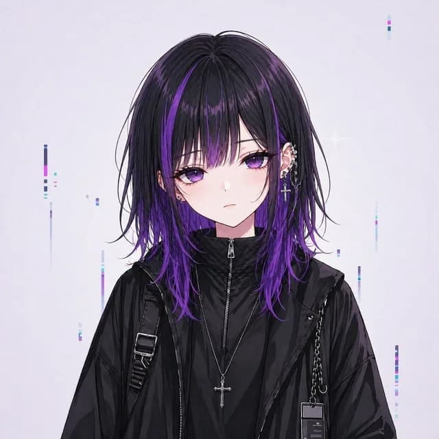 Goth Streetwear Anime Icon Portrait preview image 1