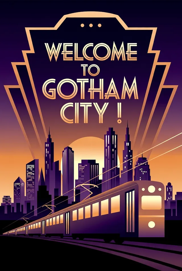 Art Deco Gotham Tram Poster preview image 1