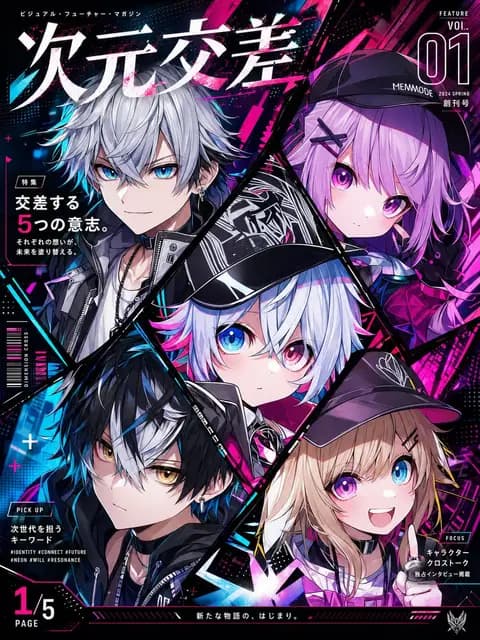 Neon Anime Magazine Cover preview image 1