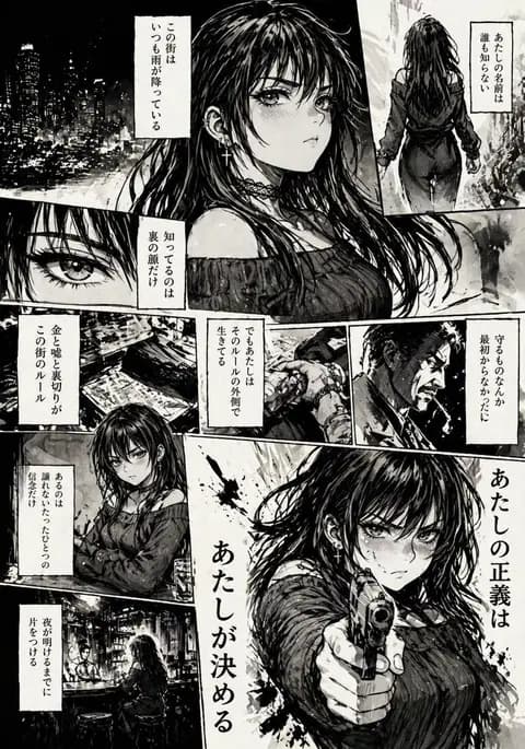 Hard-Boiled Noir Manga Woman Page preview image 1