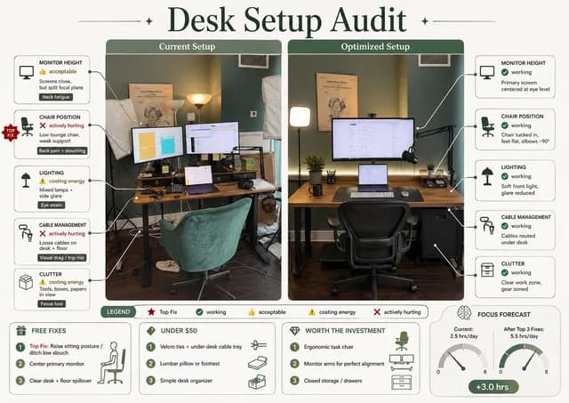 Desk Setup Audit Infographic preview image 1