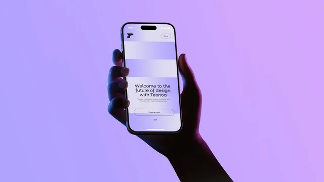 Neon Hand Holding Smartphone Mockup preview image 1