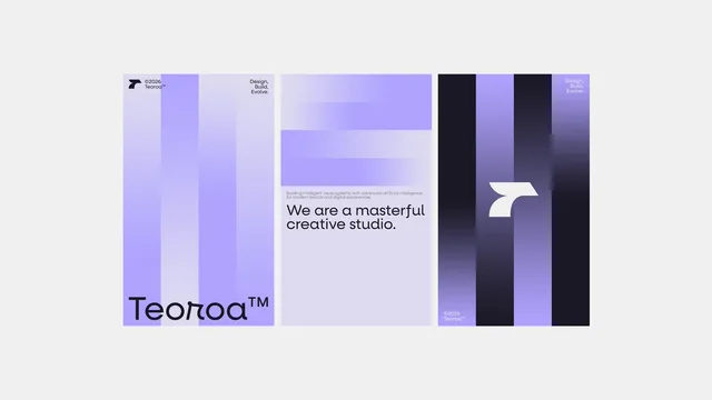 Minimalist Purple Brand Poster Triptych preview image 1