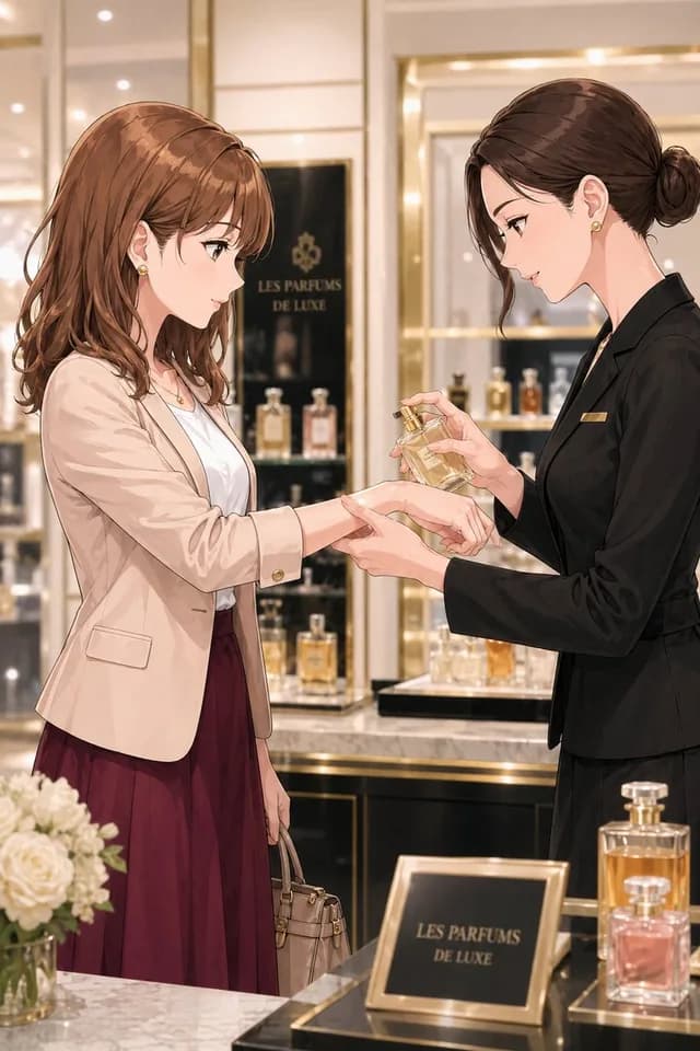 Luxury Perfume Counter Office Lady Scene preview image 1
