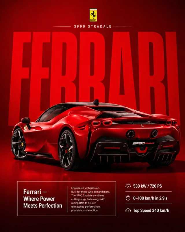 Premium Ferrari Advertisement Poster preview image 1