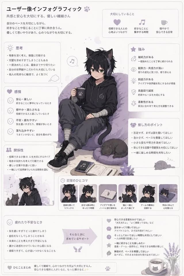 Pastel Anime User Persona Infographic preview image 1