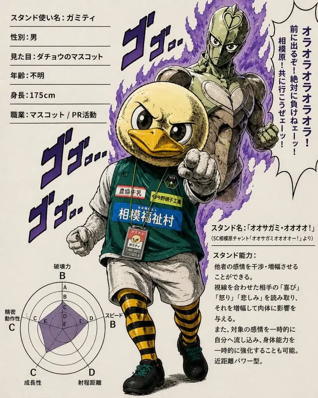 JoJo-Style Duck Mascot Stand Profile preview image 1
